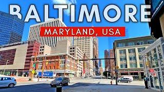 Life in BALTIMORE, Maryland, USA - Downtown Walking Tour - 4K