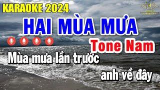 Hai Mùa Mưa Karaoke Tone Nam ( Bm ) Nhạc Sống Âm Thanh Quá Hay | Trọng Hiếu