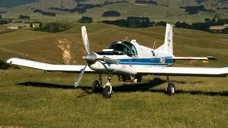 Cresco start up and take off (steep runway)