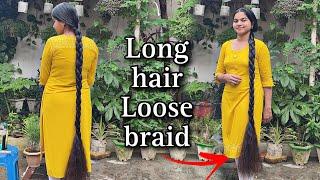 Long hair loose braid || calf length