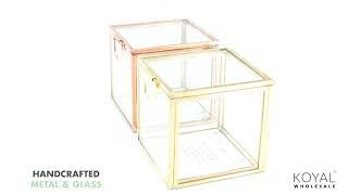 Koyal Wholesale Display Glass Boxes with Hinged Lids