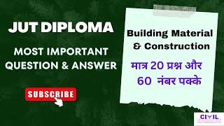 JUT Civil Engineering ||  Most Important Question & Answer || Building Materials & Construction ||