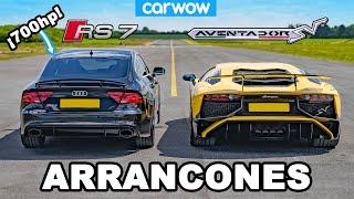 Lamborghini Aventador vs 700hp Audi RS7 - ARRANCONES