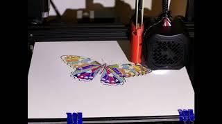 Drawing a butterfly with a Creality Ender 3 V2 pen plotter