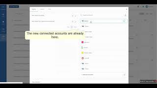 Manage selected accounts and connect a new account for a plannification