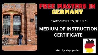 Medium of Instruction Certificate for Germany | MOI | Studying in Germany without IELTS