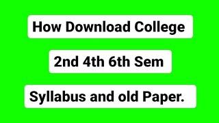 How Download College old Paper and Syllabus UG/PG