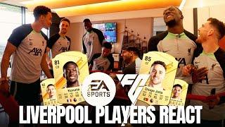 Liverpool players react! HILARIOUS Jota & Konate partnership | EA SPORTS FC 24 ratings revealed