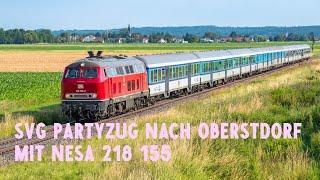 Wunderschöner SVG Sonderzug (Partyzug) nach Oberstdorf mit NeSA 218 155 auf der Illertalbahn