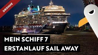 MEIN SCHIFF 7 ️ Auslaufen bei Nacht  zur Schottland-Kreuzfahrt 󠁧󠁢󠁳󠁣󠁴󠁿 (Erstanlauf Hamburg)