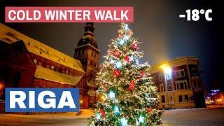  Winter Walking Tour of Riga, Latvia with Subtitles [CC]