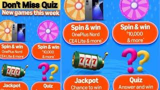 Amazon New Game This Week Quiz Answer Today I Win Onepuls CE4 Lite Spin And Win Quiz 2 December 2024