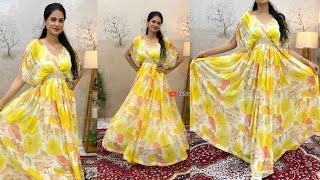 Dress From Saree/Designer Dress Cutting And Stitching/ Indowestern dress Design