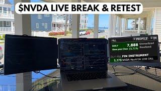 Trading The $NVDA Break & Retest LIVE | Trusting Key Levels, Full Trade Commentary