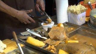 Hong Kong Street Food. Cooking a Beef Soup. Mong Kok, Kowloon