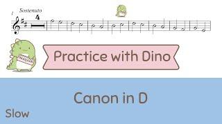 (Slow) Canon in D by Pachelbel (Violin Tutorial | Play along | Playing partner)