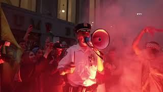 FLARES set off outside "Nova Festival" Museum - Clashes with Cops at Pro Palestine Protest - NYC