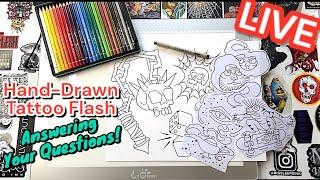 Drawing Tattoo Flash & Answering Your Questions