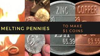 How to Turn Pennies Into Dollars $$$ - Penny Melting Coin Casting copper & Zinc