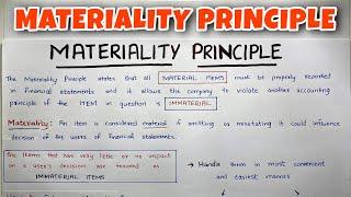 Materiality Principle EXPLAINED - By Saheb Academy