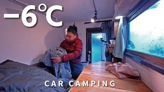 Winter solo car camping. Late at night, it suddenly starts to get cold. -6 degrees. Kei truck camper