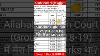 Allahabad High Court Group D Cut Off 2022 | Allahabad high Court Group D Result | Group D Result