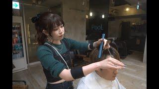 (ASMR) Refreshing short hair and wonderful haircut sounds by a popular hair salon.  Shonan, Japan