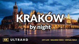 4K Walking tour of Krakow by night. Krakow, is it dangerous at night time? Krakow nightlife Poland