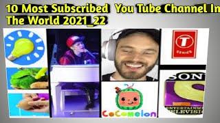 #Top10Pedia   top 10 most subscribed channel In The World 2021_22 ||most subscribed youtube channel