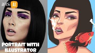 Vector art - drawing portrait in illustrator /طراحی کاراکتر