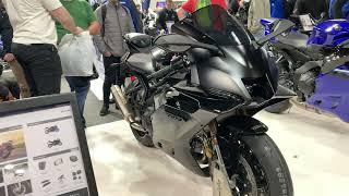 2025 Yamaha R9 Black with Akrapovic Exhaust @ Motorcycle Live 2024