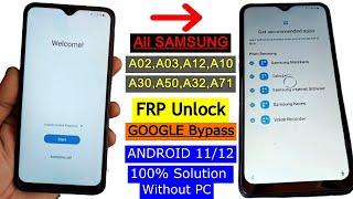 Samsung A12,A03,A02,A50,A10,A30,A71 FRP Unlock | All Samsung FRP Bypass | Remove Google Account 2023