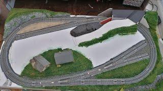 N gauge train set style model railway/ railroad layout. Part 2 beginning scenery