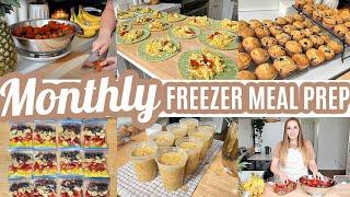 *new* EASY MONTHLY FREEZER MEAL PREP RECIPES COOK WITH ME LARGE FAMILY MEALS WHATS FOR DINNER