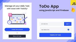 TodoApp Using HTML CSS JavaScript & Firebase