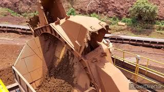 Bucket Wheel Reclaimer Operation- Cabin View - Iron Ore Mining