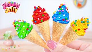 How To Make Cute Rainbow Ice Cream Using COCA PEPSI FANTA  Miniature Fruit Ice Cream by Yummy Jelly