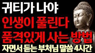 나이 들어서도 귀티가 나는 사람들의 공통점 | 노후에 품위를 지켜야 인생이 잘 풀리는 이유 I 자면서 듣는 부처님 말씀 4시간 l 지혜 I 오디오북 I 철학