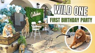 Setup with Me | "Wild One" First Birthday Party Decorations ll Backdrop + Balloon Garland