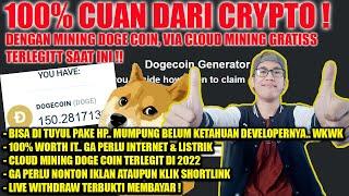 CARA MENGHASILKAN UANG DARI INTERNET, DENGAN MINING DOGE COIN, MELALUI CLOUD MINING TERLEGIT DI 2022