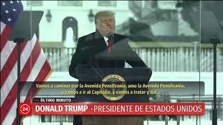 "Vamos a ir al Capitolio": El encendido discurso de Trump previo a los incidentes | 24 Horas TVN