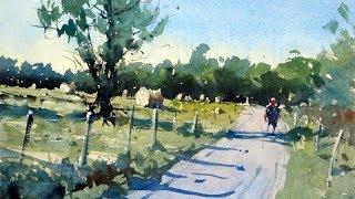 How to paint a rural scene and composition tips - Watercolor demo by Tim Wilmot #22