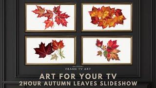 Autumn Frame TV Art Screensaver. Frame TV Hack. Vintage Fall Leaves Botanical Wallpaper Background.