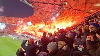 Pyro Hannover 96 fans against 1. FC Magdeburg