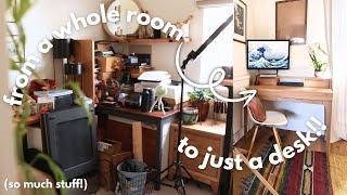 I Had to Drastically Downsize My Workspace! · Decluttering All My Art and Office Supplies