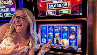 MY WIFE IS ADDICTED TO BIG SLOT WINS!  (LAS VEGAS LIVESTREAM)