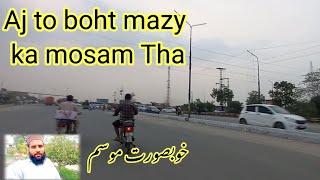 ENJOYING BEAUTIFUL WEATHER ON BIKE  | BIKE RIDE  IN LAHORE PAKISTAN 