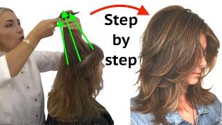 How To Cut Your Hair Into Cascade Italian Haircut | Layers Haircut Tutorial by Eva Lorman