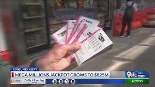 No big winner: Mega Millions jackpot grows to $825 million