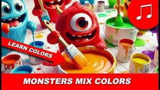 Children's Song: Monsters Mix Colors | Learning Song for Kids | A Fun Dance with the Color Wheel